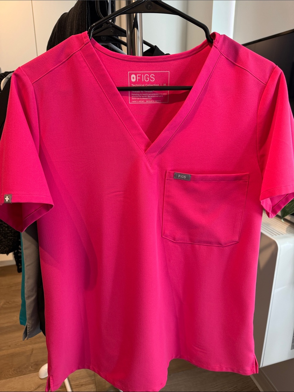 Figs Pink Scrub Top